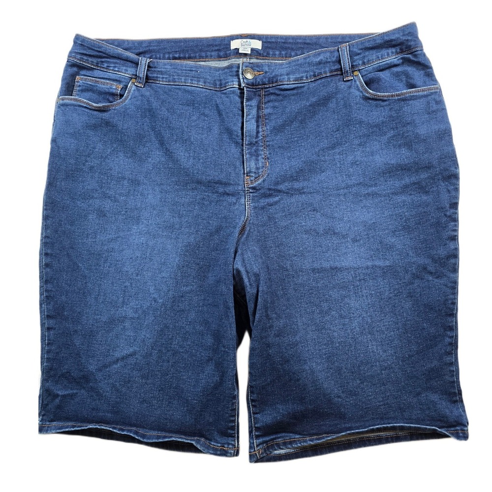 Croft‎ & Barrow Denim Shorts Womens 20W Blue Cotton Blend Stretch Bermuda Jeans